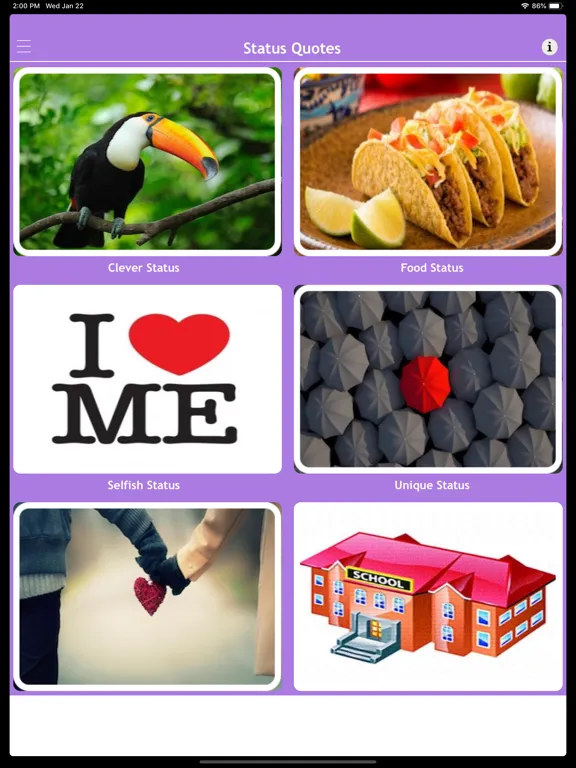 Ảnh chụp màn hình của Status Quotes Collection 2020 iPad 