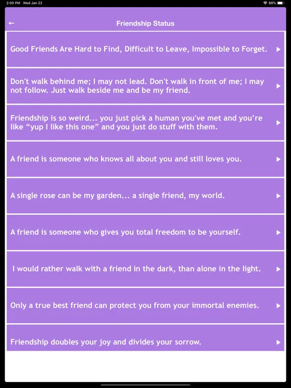 Ảnh chụp màn hình của Status Quotes Collection 2020 iPad 