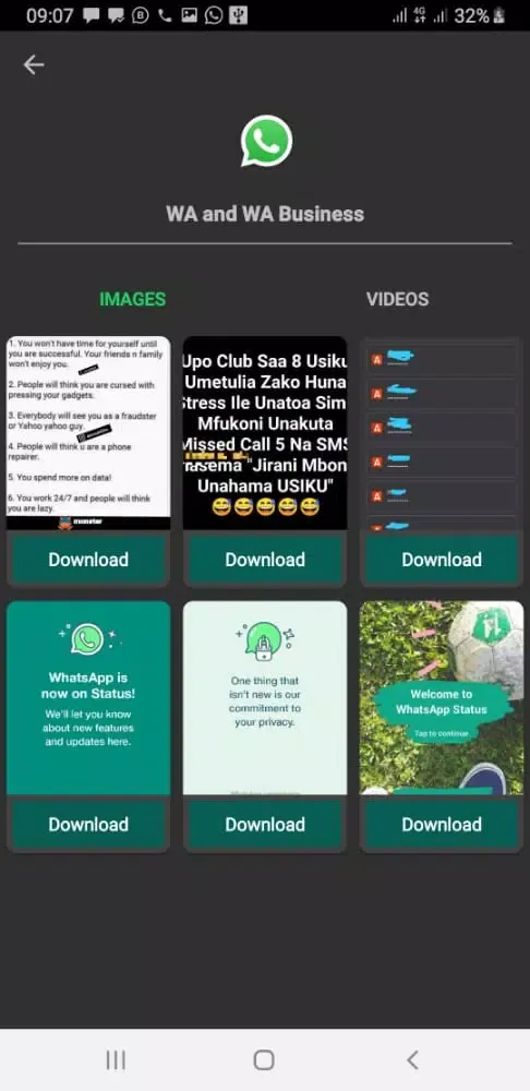 Capturas de pantalla de Status for videos