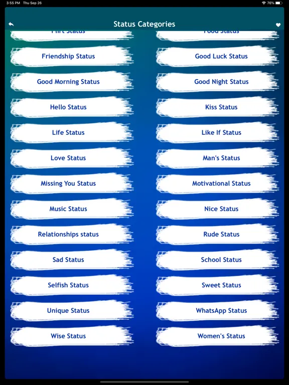 Funny Status Quotes Collection iPad  Screenshots