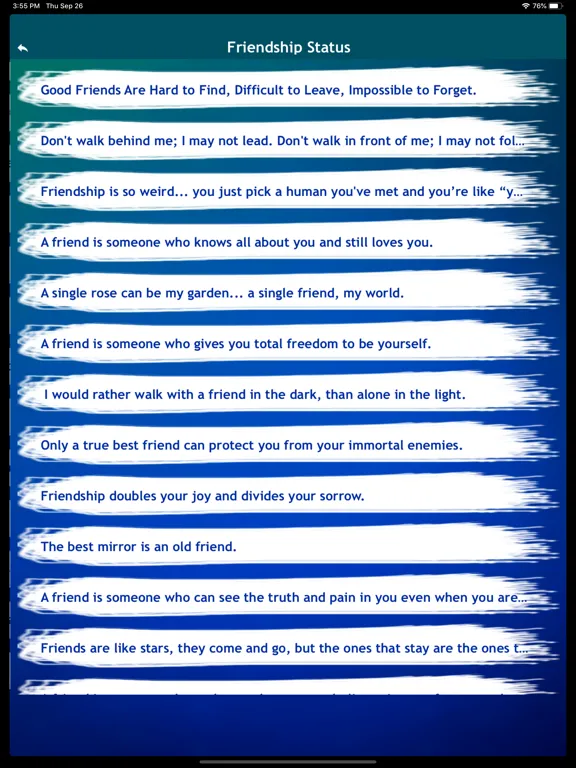 Funny Status Quotes Collection iPad  Screenshots