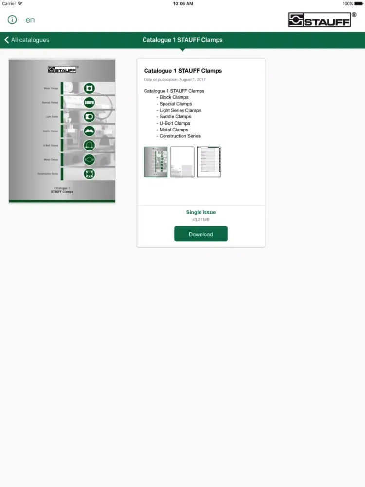 STAUFF Catalogue App iPad 應用截圖