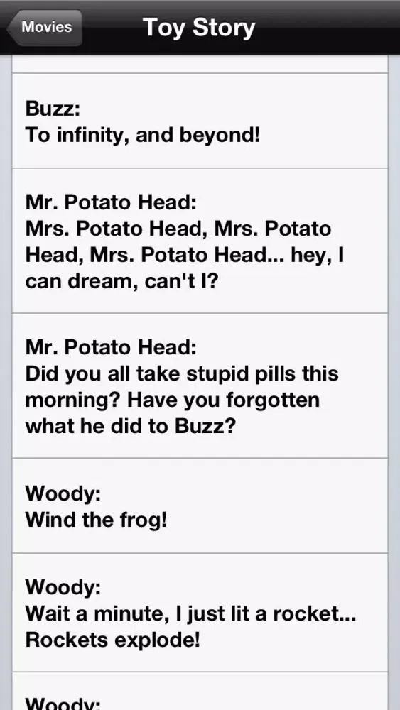 Quotr - The best free movie quote app Ekran Görüntüleri