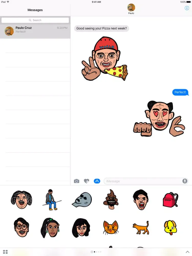 Tangkapan layar Sketchmoji iPad 