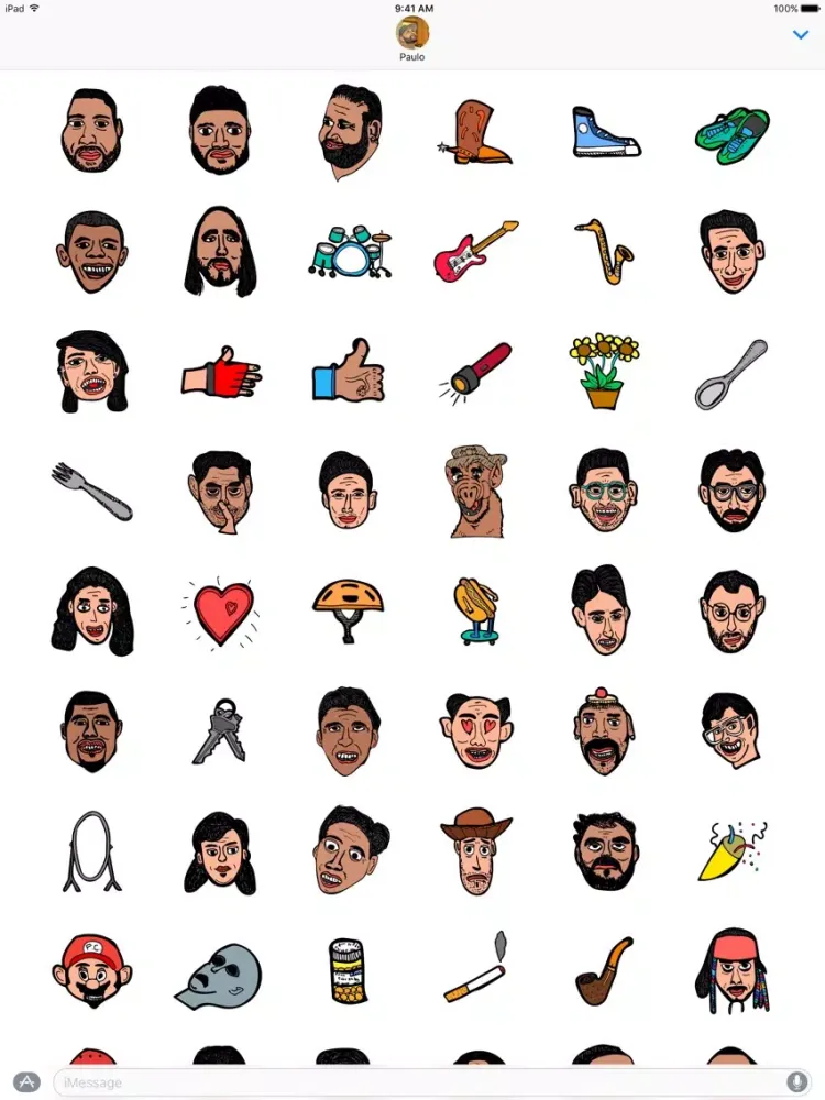 Tangkapan layar Sketchmoji iPad 