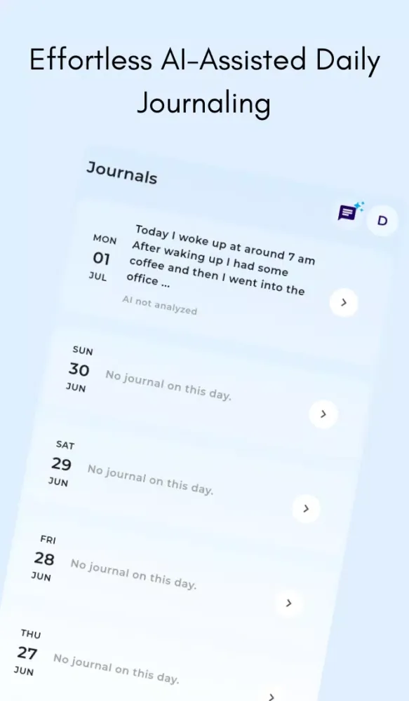 dyeno: AI Journal, Goals, Todo应用截图