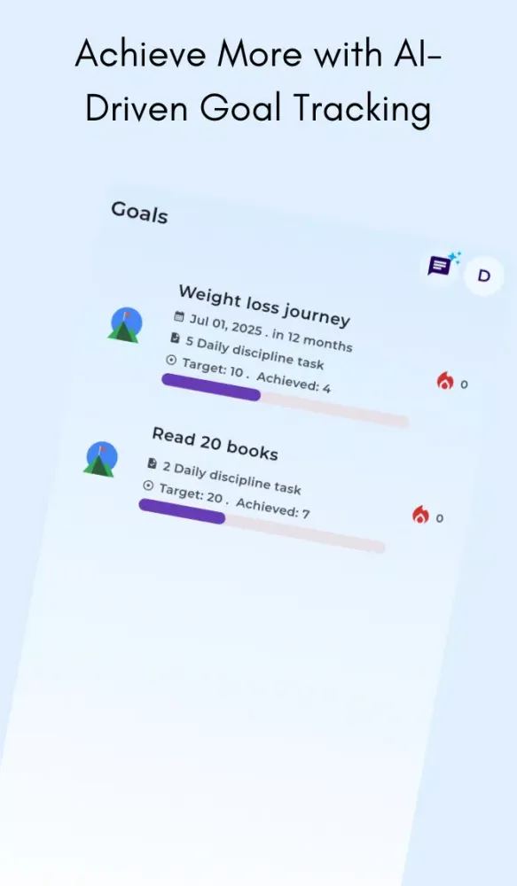 dyeno: AI Journal, Goals, Todo应用截图
