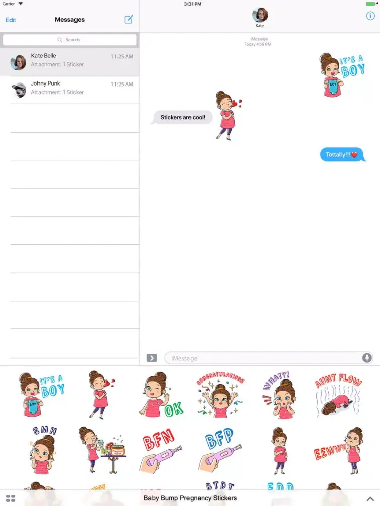 Скриншоты Baby Bump Pregnancy Stickers iPad 