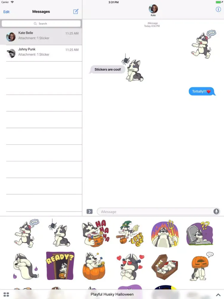 Capturas de tela do Playful Husky Halloween iPad 