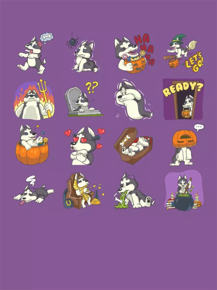 Capturas de tela do Playful Husky Halloween iPad 