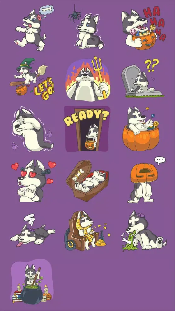 Capturas de tela do Playful Husky Halloween