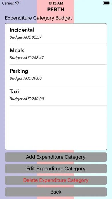 Capturas de tela do Travel Budget Tracker