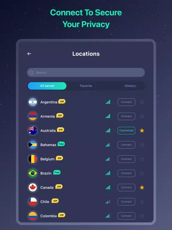 Screenshot di StealthVPN: Privacy Shield iPad 