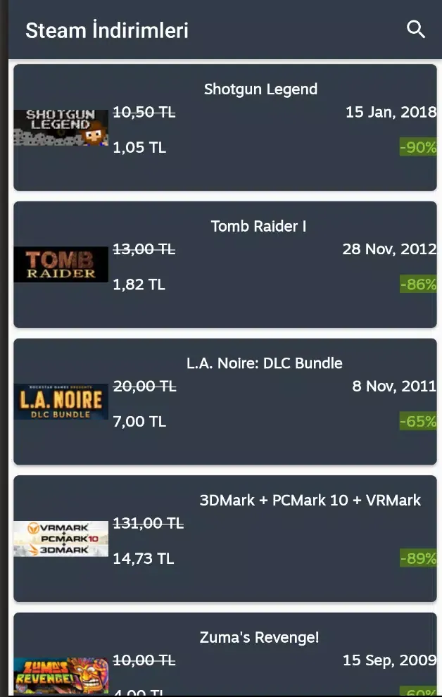 Capturas de pantalla de Steam Discounts