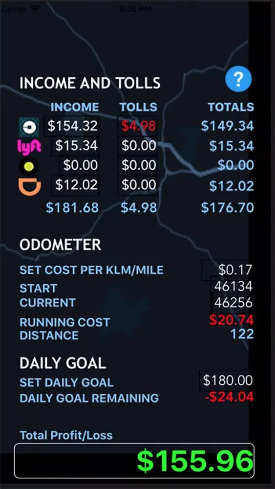 Capturas de pantalla de Ride Share Profit Lite