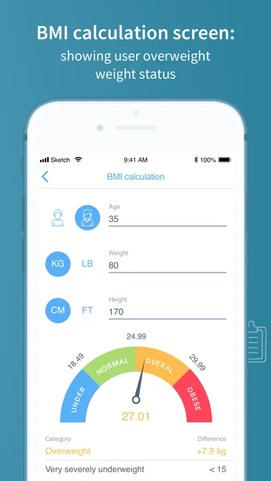 Tangkapan layar Your BMI: Body Mass Index Calc
