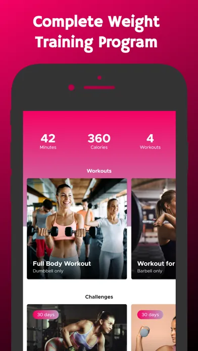 Capturas de tela do Weight Training Plan for Women