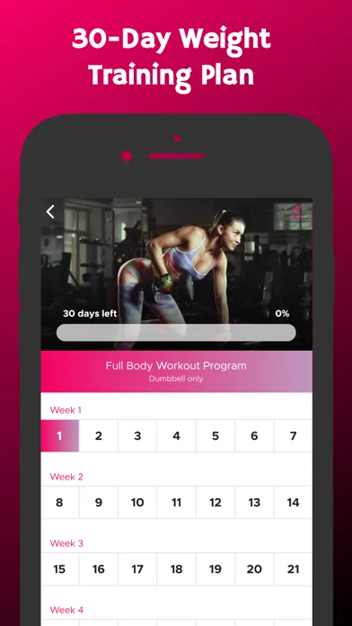 Capturas de tela do Weight Training Plan for Women
