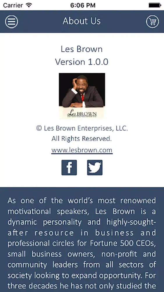 Tangkapan layar Les Brown Smartr App