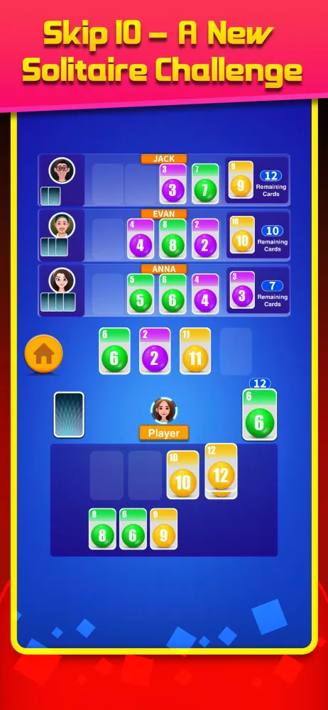 Tangkapan skrin Skip 10 solitaire classic game