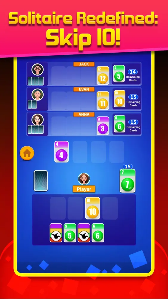 Tangkapan skrin Skip 10 solitaire classic game