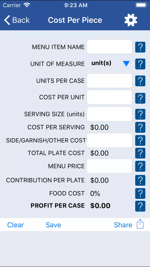 Ajinomoto Food Cost Calculator スクリーンショット