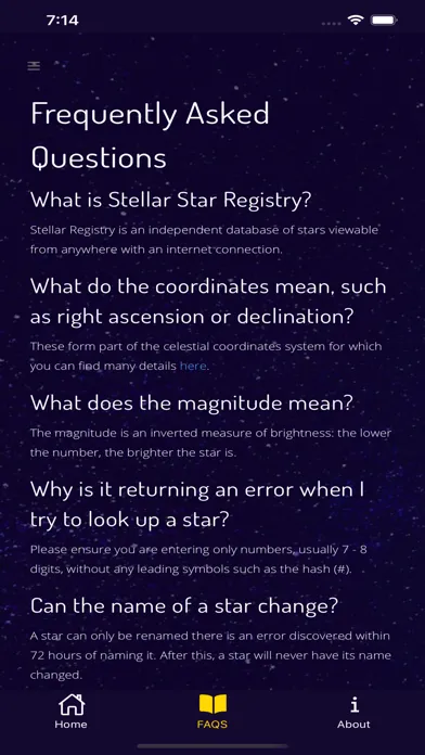Stellar Registry Star Finder سکرین شاٹس