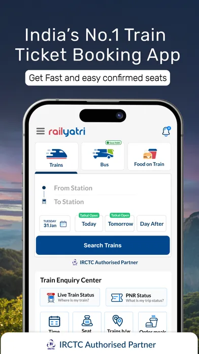 Ảnh chụp màn hình của Train Ticket App : RailYatri