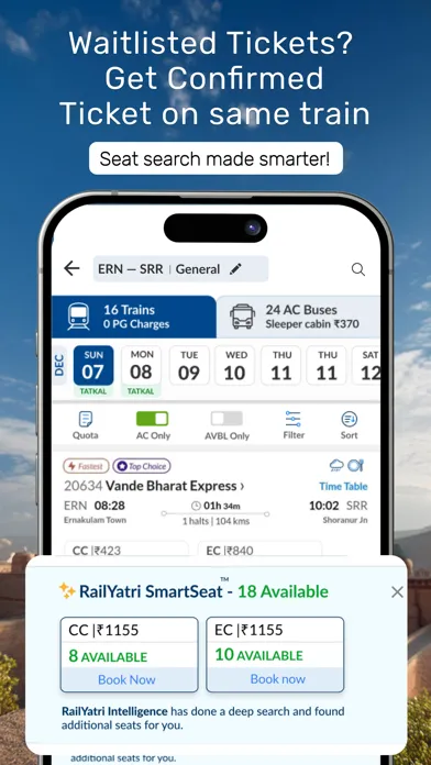 Ảnh chụp màn hình của Train Ticket App : RailYatri