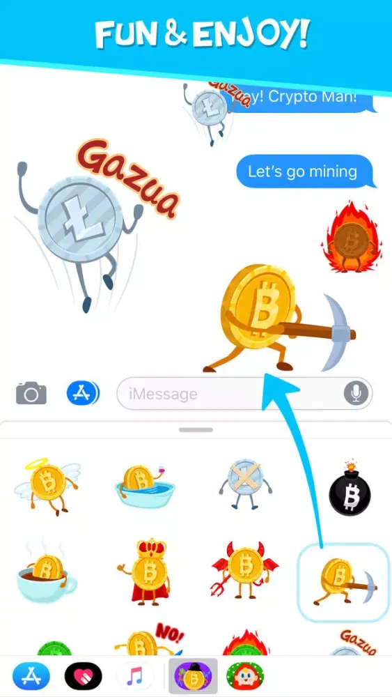 Screenshot di Cryptalk - Bitcoin Stickers