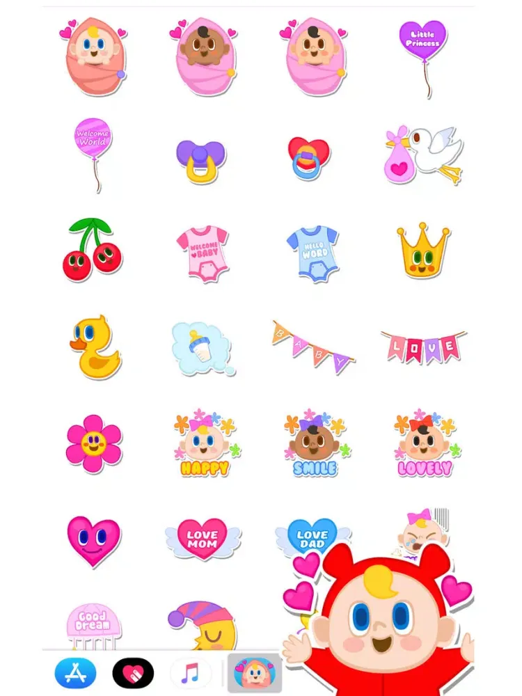 Lovely Cute Baby Stickers iPad  स्क्रीनशॉट