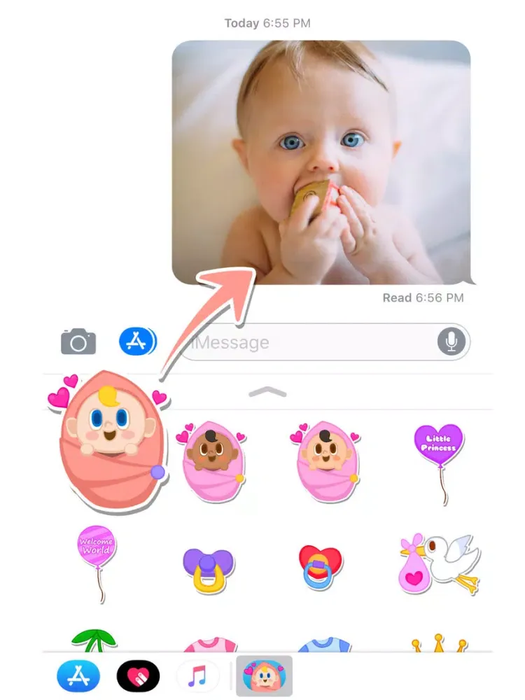 Lovely Cute Baby Stickers iPad  स्क्रीनशॉट