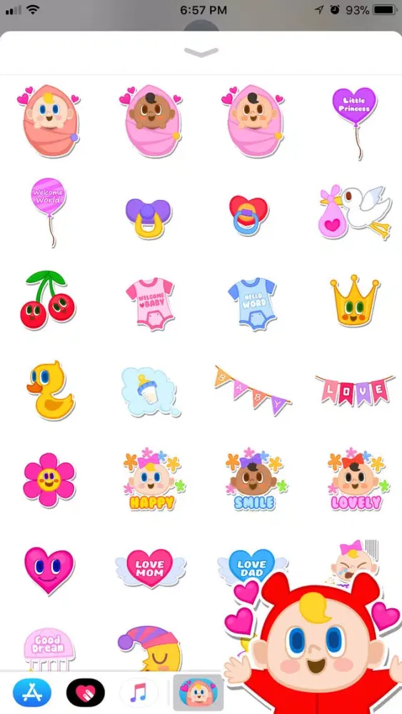 Lovely Cute Baby Stickers स्क्रीनशॉट