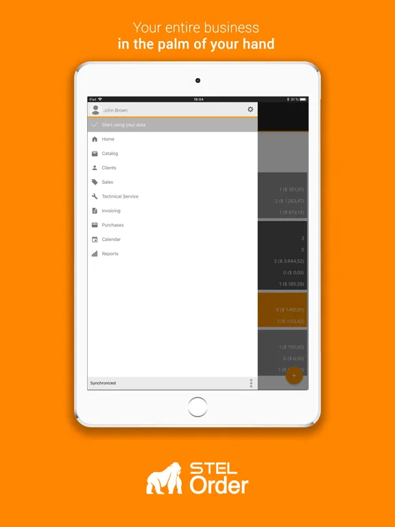 Tangkapan layar STEL Order - ERP & CRM iPad 