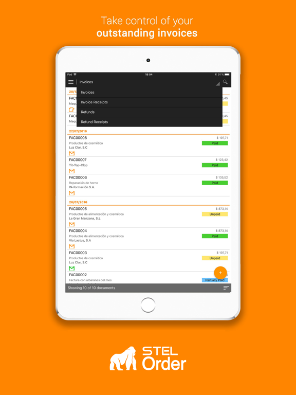Ảnh chụp màn hình của STEL Order - ERP & CRM iPad 