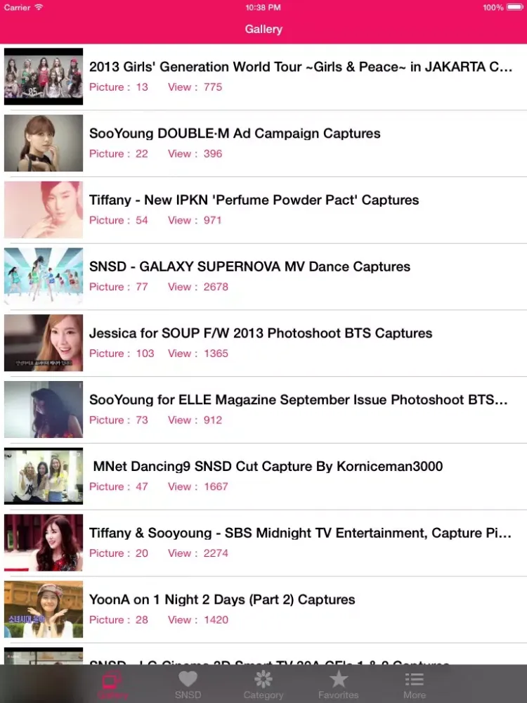 Tangkapan layar Picture Gallery for SNSD iPad 