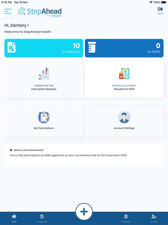 StepAhead Health iPad  Screenshots