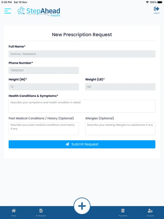 StepAhead Health iPad  Screenshots