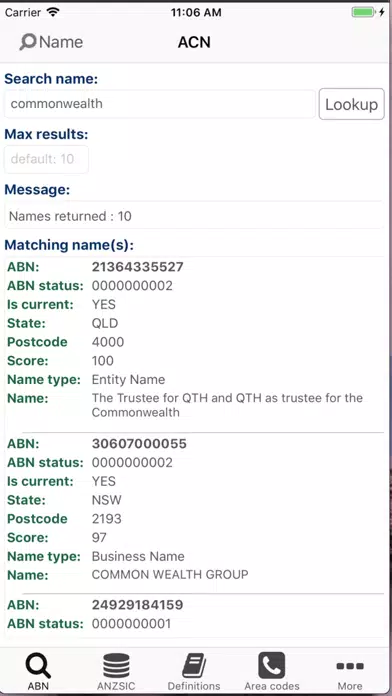 Ảnh chụp màn hình của Aussie Data Helper