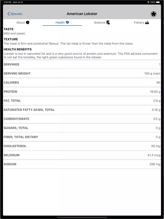 My Fish Info iPad  स्क्रीनशॉट