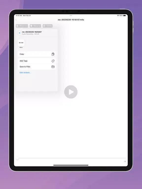 Tangkapan layar Sound Detector iPad 