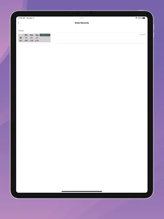 Tangkapan layar Sound Detector iPad 