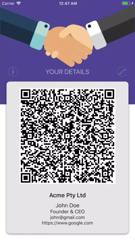 Captures d'écran de Lazy Contact - Business Card