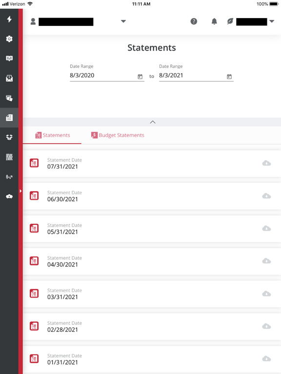 Tangkapan layar Stephenson Service - myFS iPad 