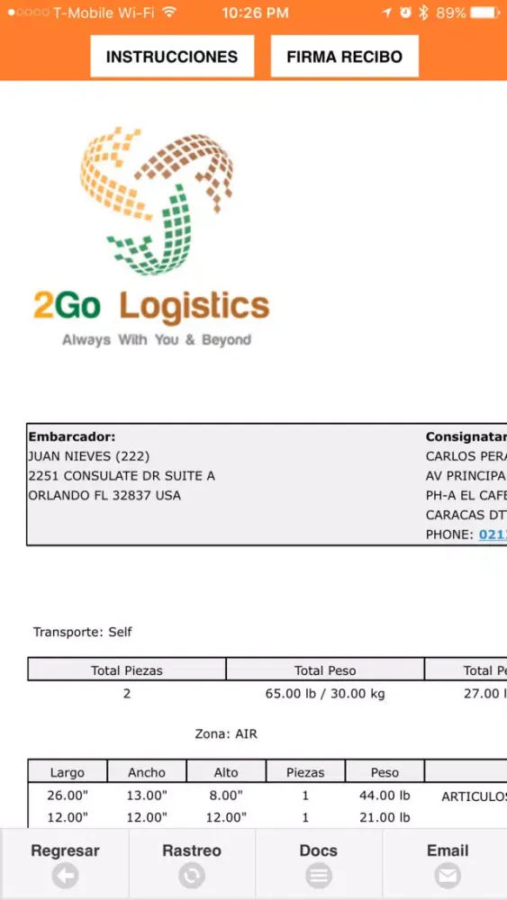 2GO Logistics سکرین شاٹس