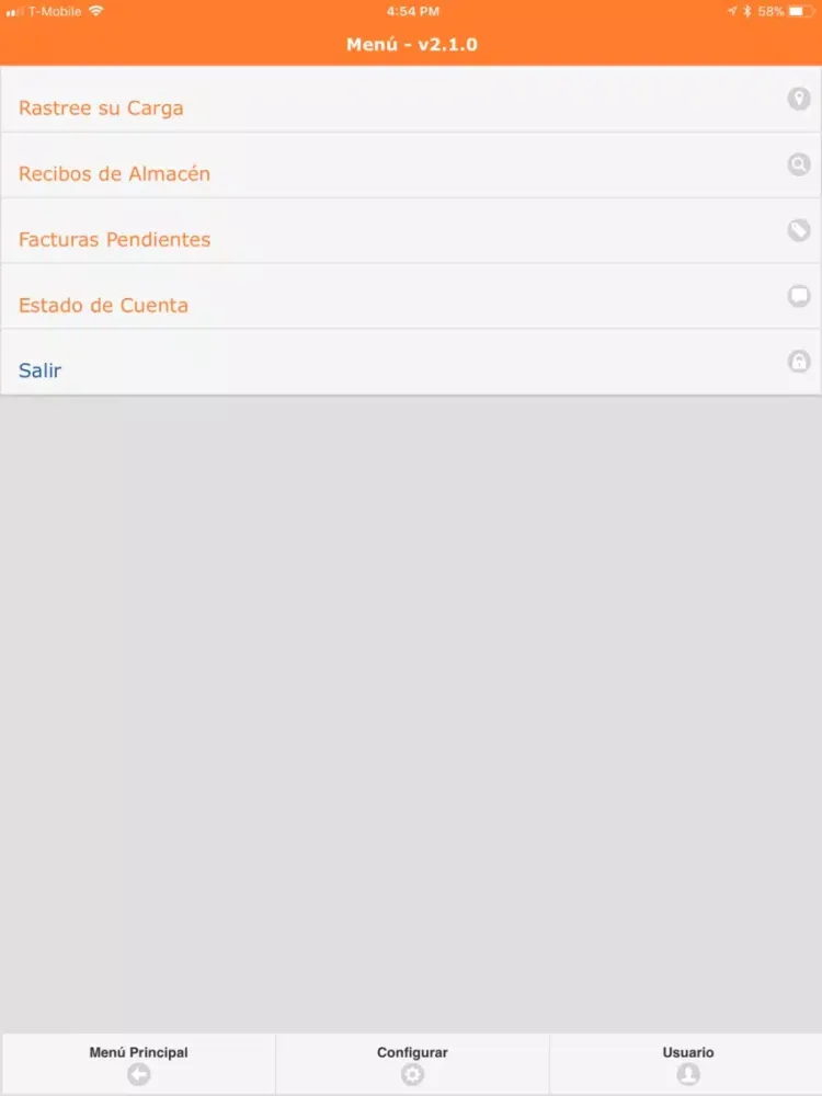 Ảnh chụp màn hình của HR Cargo Mobile iPad 