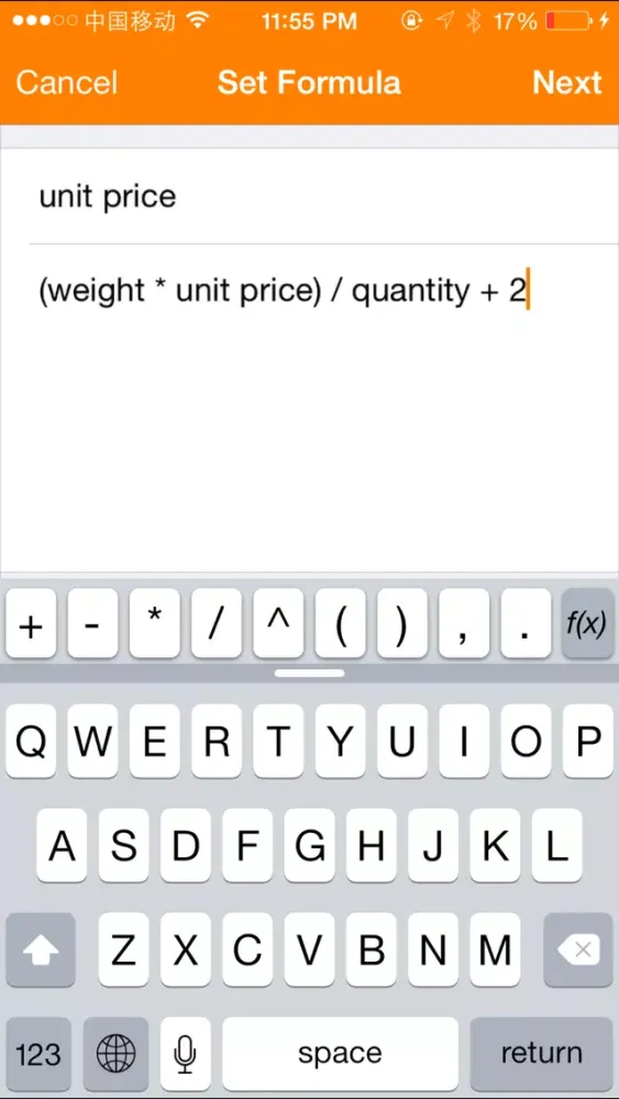 Zrzuty ekranu FormulizeIT - Custom function calculator