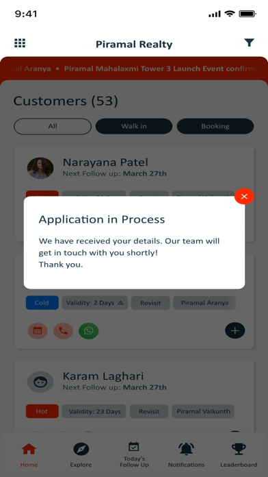 Tangkapan layar Piramal Channel Partners App