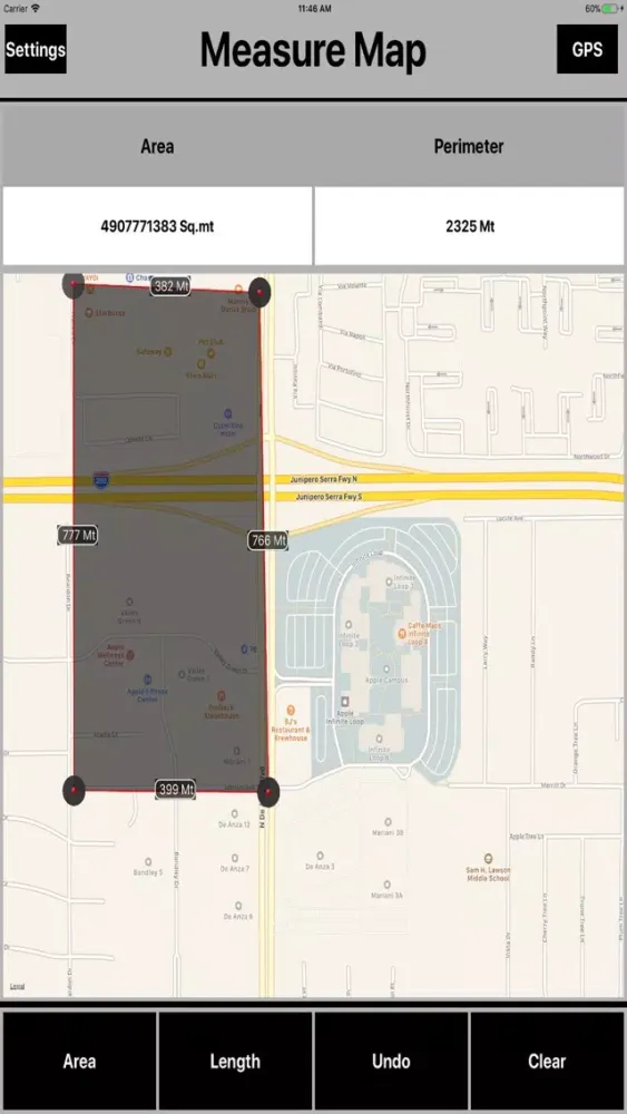 صور Area Measure on Maps Calc