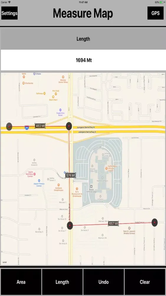 صور Area Measure on Maps Calc